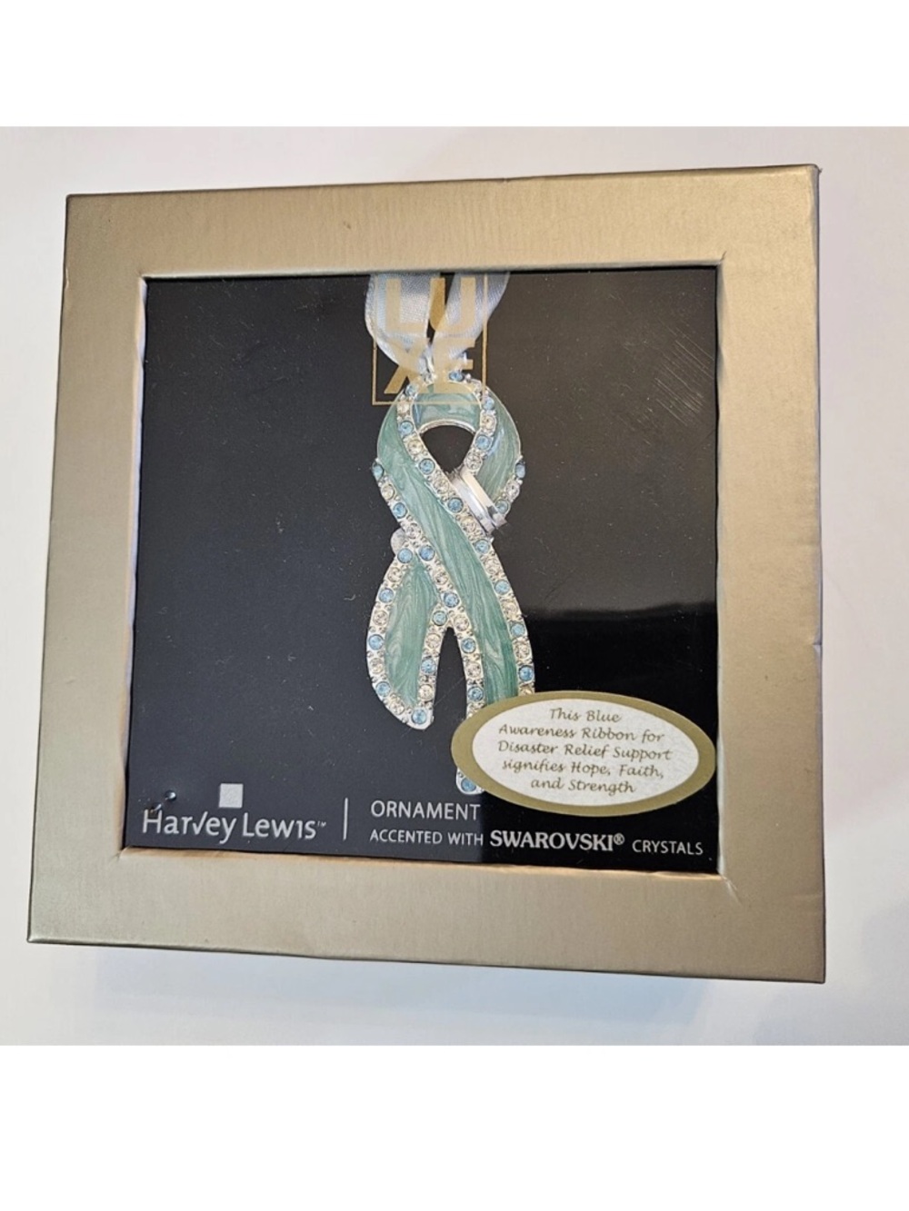 2005 HARVEY LEWIS Swarovski CRYSTALLIZED AM Red Cross Ornament, New/ no coverbox - Picture 1 of 5
